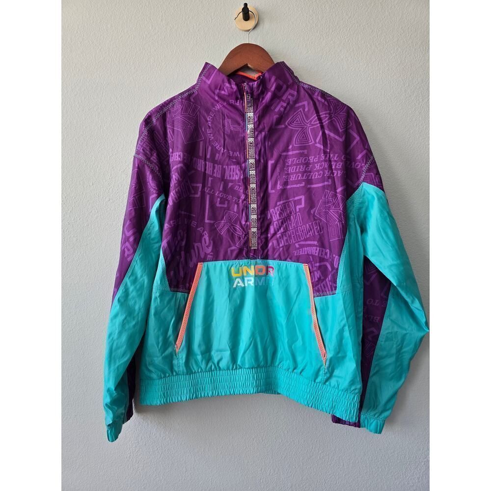 Under Armour BHM Black History Month Be Seen Track Jacket Men's M Purple Teal